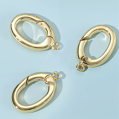 6Pcs Rack Plating Brass Spring Gate Rings KK-SC0006-48G-01-1