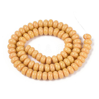 Electroplate Opaque Solid Color Glass Beads Strands GLAA-T025-4mm-18-1
