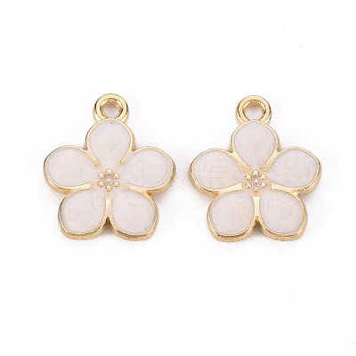 Light Gold Plated Alloy Enamel Pendants ENAM-R136-17F-1