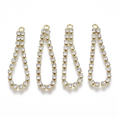 Brass Rhinestone Cup Chain Pendants KK-R129-07G-1