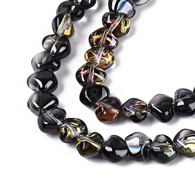 Electroplate Transparent Glass Beads Strands EGLA-Q133-01A-04-1