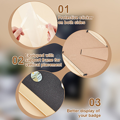 Wood & Plastic Rectangle Photo Frame Stand DJEW-WH0072-13B-03-1
