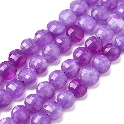 Natural Dyed White Jade Beads Strands G-C179-A6mm-03-1
