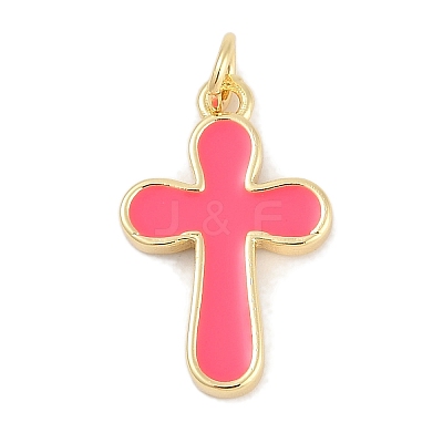 Brass Enamel Pendants KK-Q028-68G-02-1