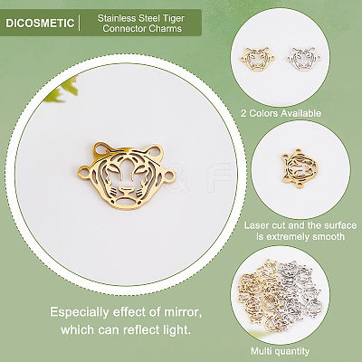 20Pcs 2 Colors 201 Stainless Steel Connector Charms STAS-DC0009-24-1