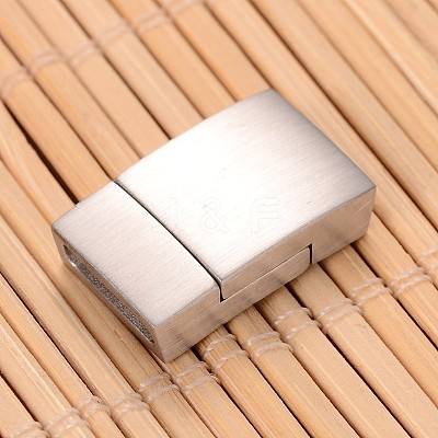 Tarnish Resistant 304 Stainless Steel Magnetic Clasps with Glue-in Ends STAS-G140-42B-1