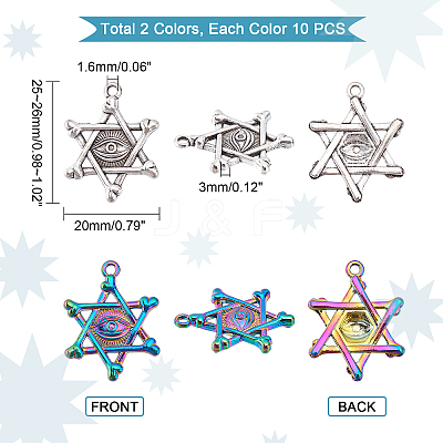 20Pcs 2 Colors Alloy Pendants FIND-PH0003-53-1