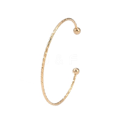 Ion Plating(IP) 304 Stainless Steel Textured Open Cuff Bangles for Women BJEW-S155-03G-1
