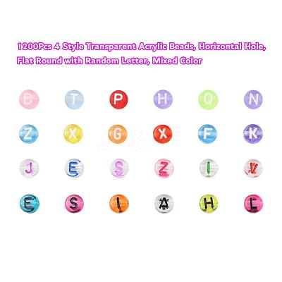 1200Pcs 4 Style Transparent Acrylic Beads TACR-YW0001-25-1
