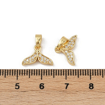 Brass Micro Pave Cubic Zirconia Charms KK-C093-13G-1