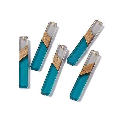 Transparent Resin & Walnut Wood Big Pendants RESI-M027-11C-1