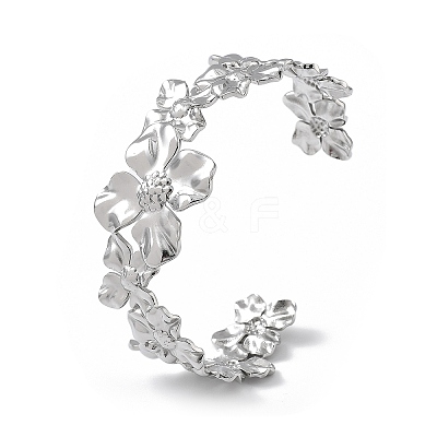 304 Stainless Steel Cuff Bangles for Women BJEW-Z078-10P-1