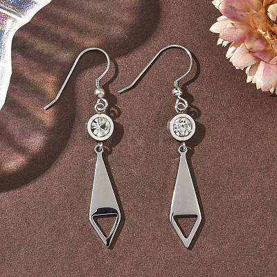 304 Stainless Steel Tie Dangle Earrings EJEW-Z129-19P-1