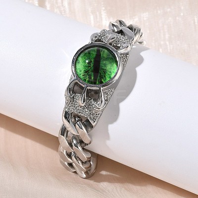 Eye 201/304 Stainless Steel Link Bracelets BJEW-F522-02P-02-1