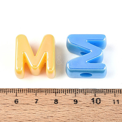 UV Plating Opaque Acrylic European Beads OACR-M027-03M-1
