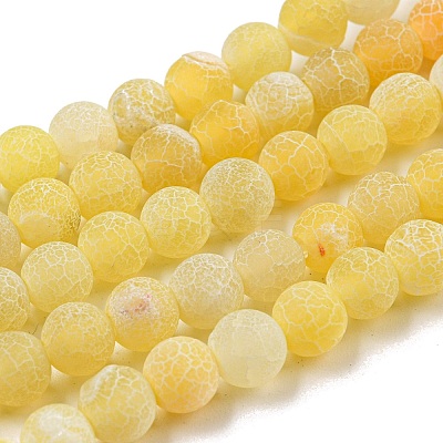 Natural Crackle Agate Beads Strands G-G055-6mm-6-1
