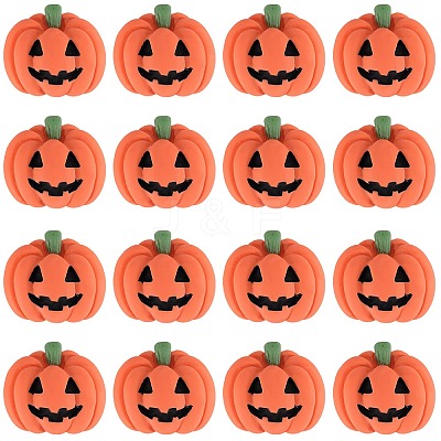50Pcs Pumpkin Opaque Resin Cabochons RESI-SC0003-34-1