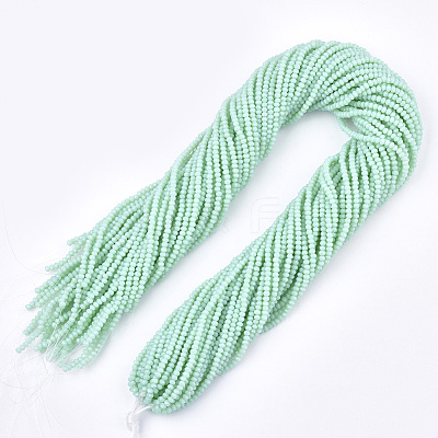 Opaque Solid Color Glass Beads Strands X-GLAA-S178-12B-10-1