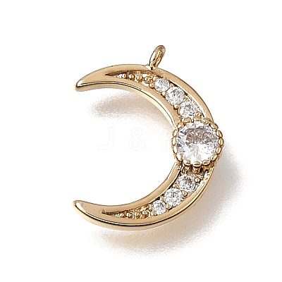 Brass Pave Clear Cubic Zirconia Charms CU-CBA7960-06G-1