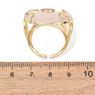 Natural Rose Quartz Cuff Rings GG-CBA5FCC-02G-09-1