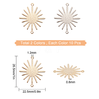 20Pcs 2 Colors Brass Links Connectors KK-SC0002-09-1