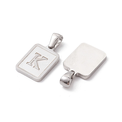 304 Stainless Steel Pave Shell Pendants STAS-G327-01P-K-1
