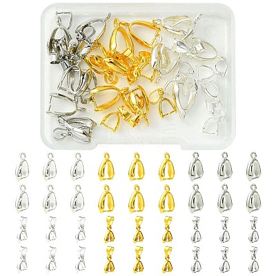 36Pcs 6 Style Grade AA Brass Ice Pick Pinch Bails for Pendant Making KK-FS0001-26-1