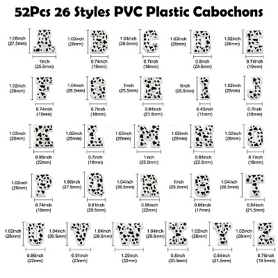 52Pcs 26 Styles PVC Plastic Cabochons FIND-CJ0002-58-1
