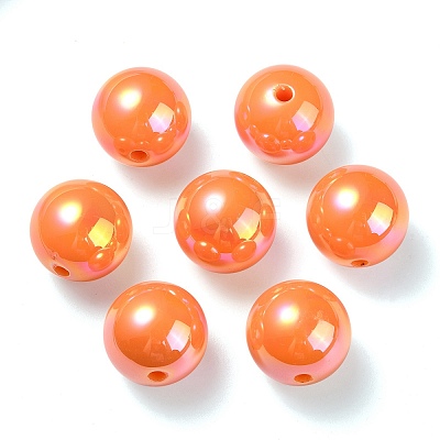 UV Plating Rainbow Iridescent Acrylic Beads PACR-E001-04H-1