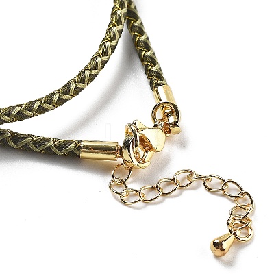 Polyester Cord Braided Necklace Makings MAK-L043-03G-14-1