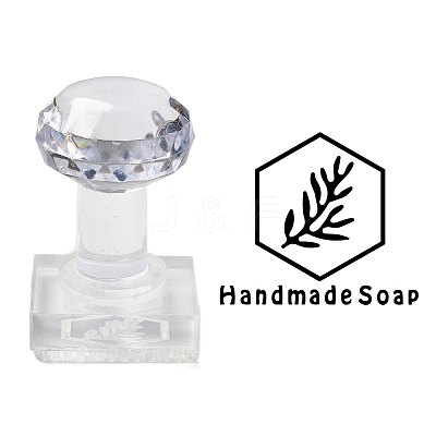 Clear Acrylic Soap Stamps with Handle DIY-XCP0002-91G-1