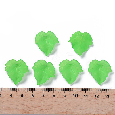 Frosted Transparent Acrylic Grape Leaf Pendants X-PAF002Y-7-1