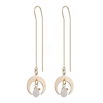 Natural Rose Quartz Teardrop Dangle Stud Earrings EJEW-JE05712-04-1