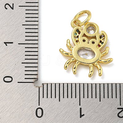 Marine Theme Rack Plating Brass Micro Pave Cubic Zirconia Pendants X-KK-I718-28G-01-1