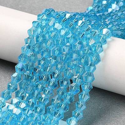 Transparent Electroplate Glass Beads Strands EGLA-A039-T3mm-B19-1