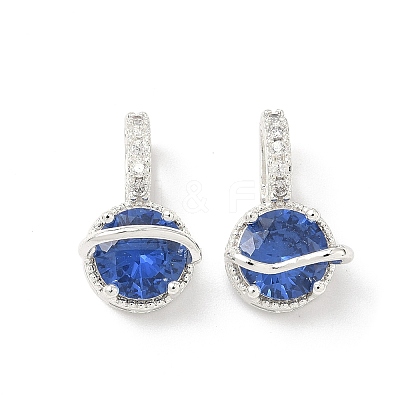 Brass Micro Pave Cubic Zirconia Pendants KK-Z139-04S-1