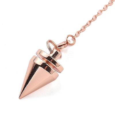 Brass Dowsing Pendulum Big Pointed Cone Pendants KK-H491-05RG-1