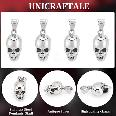 4Pcs 316 Surgical Stainless Steel Pendants STAS-UN0047-81-1