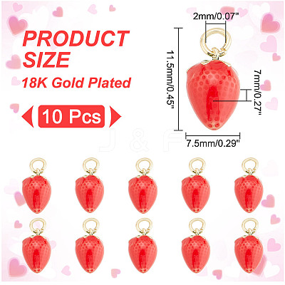 10Pcs Brass Enamel Charms KK-AR0003-63-1