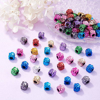 100Pcs UV Plating Opaque Acrylic European Beads PACR-TA0001-32A-1