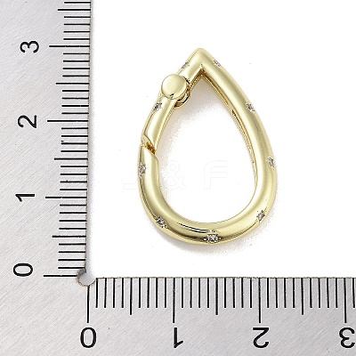 Brass Micro Pave Clear Cubic Zirconia Spring Gate Rings KK-M293-52G-1