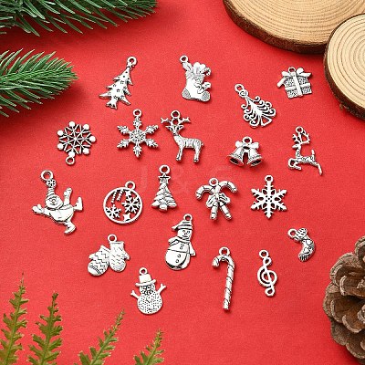 100Pcs 20 Styles Tibetan Style Alloy Pendants FIND-YW0005-44-1