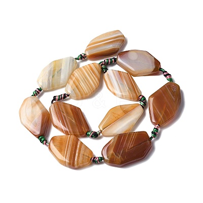 Natural Banded Agate/Striped Agate Beads Strands G-G196-A01-01-1