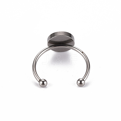 Tarnish Resistant 201 Stainless Steel Cuff Pad Ring Settings STAS-S080-042C-P-1