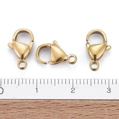 Ion Plating(IP) 304 Stainless Steel Lobster Claw Clasps X-STAS-H353-D-02G-1