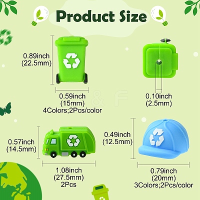 16Pcs 3 Styles Silicone Beads SIL-CJ0003-14-1