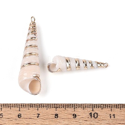 Electroplate Natural Spiral Shell Pendants SSHEL-T018-07-1