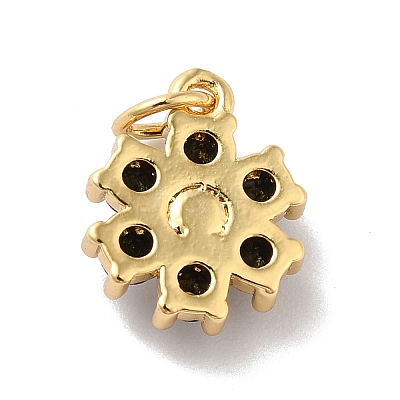 Rack Plating Brass Micro Pave Cubic Zirconia Charms KK-A160-22D-G-1
