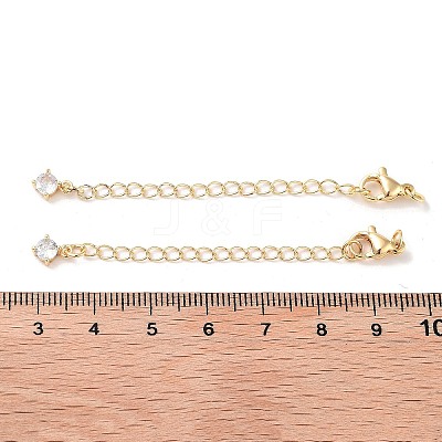 Brass with Cubic Zirconia Chain Extender KK-B102-43G-1