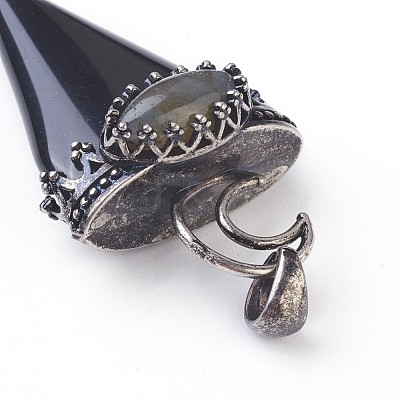 Natural Obsidian Big Pendants G-F639-06E-1